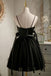 A Line Tulle Ivory Spaghetti Straps V Neck Tulle Short Prom Dress, Homecoming Dresses OMH0126