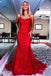 Blue Mermaid Lace Appliques Scoop Prom Dresses With Tulle, Party Dresses OM0362