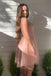 A Line Ruffles Halter V Neck Tulle Short Prom Dresses, Mini Homecoming Dresses OMH0183