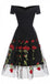Charming Off the Shoulder Tulle Black Homecoming Dresses with Flowers PDO45