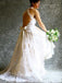 Elegant Deep V Neck  Ivory Lace Wedding Gowns Cheap Bridal Dresses PDP92
