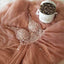 A Line Dusty Rose Long Tulle Prom Dresses Beading Bodice V Neck Formal Dress PDH49