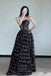 Sparkly A line Sequins Strapless Long Prom Dress, Unique Floor Length Formal Dress OM0302