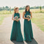 Newest Long Sleeveless Green Chiffon Cheap Halter Bridesmaid Dress PDG52