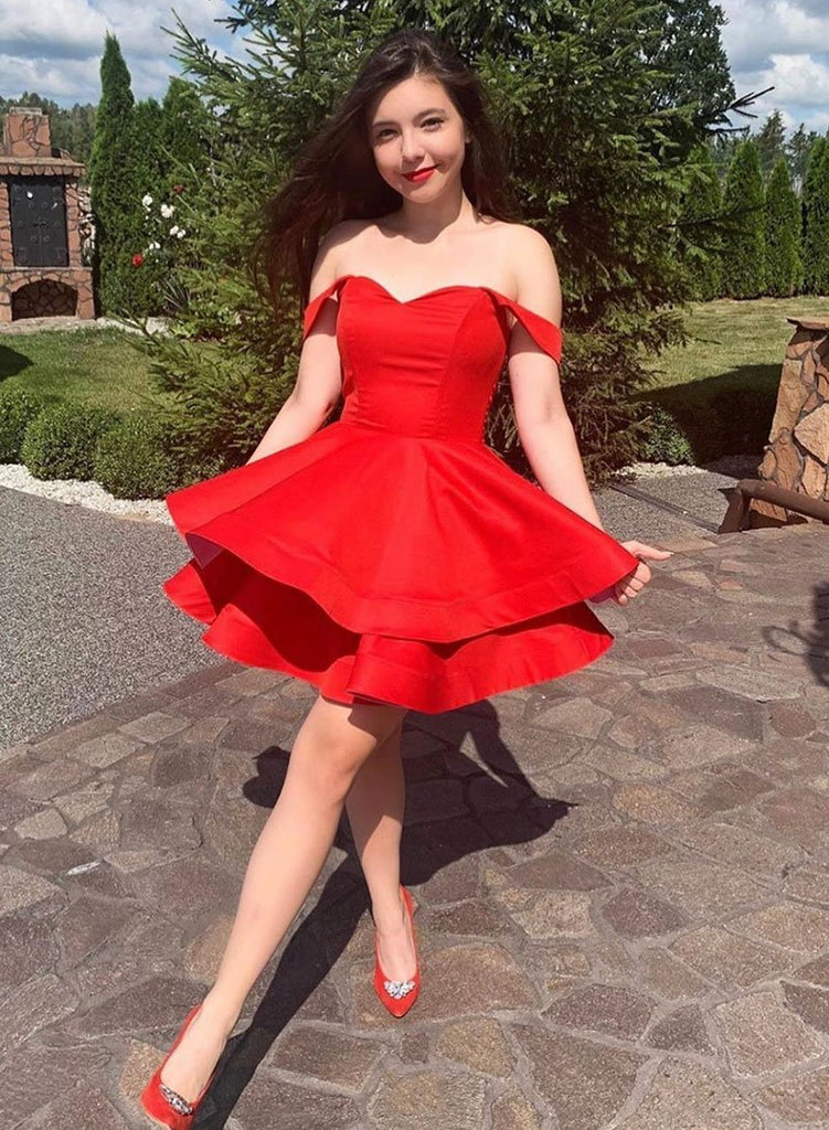 Cute Red Sweetheart Short Prom Dress,Homecoming Dress PDO66
