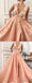 Charming V neck Long Prom Dress,Tulle Evening Party Dress with Flower PDH55