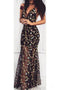 Black Mermaid Floral Prom Dresses Sexy V Neck Straps Formal Dresses PDG88