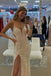 Sparkle Mermaid Spaghetti Straps Sequins V Neck Long Prom Dress With Side Slit OM0061