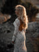 Long Sleeve Lace V Neck Backless Mermaid Boho Wedding Dresses,Beach Wedding Gown PDH77