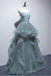 Elegant Spaghetti Straps Tulle Long Formal Prom Dresses, A-line Long Evening Dress OM0004