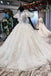 Elegant Ball Gown Big Wedding Dresses, Appliques Bridal Dress with Short Sleeves PDN73