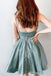Sparkly Spaghetti V Neck Short Prom Homecoming Dresses, Sweet 16 Cocktail Dresses SK43
