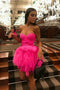 Cute A line Strapless Sweetheart Strapless Short Mini Cocktail Dress, Homecoming Dress OMH0052