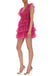 Hot Pink Tiered V neck Homecoming Dresses, A Line V Back Short Prom Dresses OMH0201