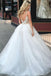 A-Line Spaghetti Straps Floor Length White Detachable Train Prom Dress with Appliques PDQ65
