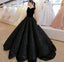 Black V Neck Sequined Ball Gown Prom Dress, Big Formal Dresses PDI83