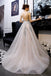 A-line tulle long prom dresses backless evening gown with appliques mg152