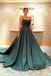 A-line Spaghetti Straps Dark Green Long Prom Dresses Evening Dress PDS21