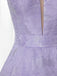 A-Line Floor-Length Lilac Printed Prom Dress, Simple Long Evening Dresses PDJ12