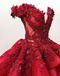 Charming Red Ball Appliques Gown Prom Dress With Beads, Quinceanera Dresses PDF37