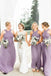 A-Line Floor-Length Lilac Chiffon Pleated Cheap Bridesmaid Dress PDS44