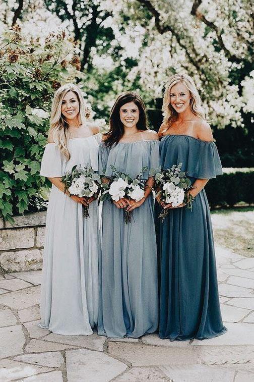 Off the Shoulder Burgundy Bridesmaid Dresses Cheap Long Bridesmaid Dress PDO23