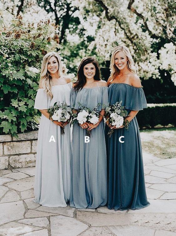 Off the Shoulder Burgundy Bridesmaid Dresses Cheap Long Bridesmaid Dress PDO23