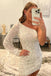 Orange Beaded Sequins One Shoulder Long Sleeves Sheath Short Homecoming Dresses OMH0256