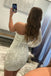 Orange Beaded Sequins One Shoulder Long Sleeves Sheath Short Homecoming Dresses OMH0256