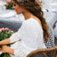 Rustic A line Long Sleeves Ivory Lace Layers Beach Wedding Dresses, Wedding Gowns OW0034