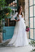 Rustic A line Long Sleeves Ivory Lace Layers Beach Wedding Dresses, Wedding Gowns OW0034