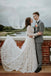 Charming A line Long Sleeves Lace Wedding Dresses, V Neck Beach Wedding Dress OW0089