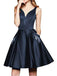 Maroon Short A Line Beading Homecoming Dresses with Pocket PDO12