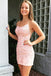 New Style Sheath Lace Appliques Short Homecoming Dresses, Mini Cocktail Dresses OMH0035