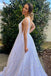 Glitter A line White Sequins Long Prom Dresses, Shiny Dance Dresses OM0112