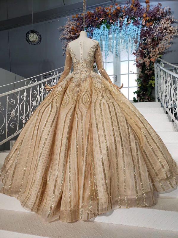 Stunning Ball Gown Long Sleeves Prom Dress, Pretty Quinceanera Dresses PDP64
