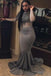 Trumpet/Mermaid Long Sleeves Applique Grey Plus Size Dresses PDF43
