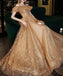 Charming A line Off the Shoulder Tulle Long Prom Dresses Lace Formal Dresses OM0128
