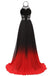 Halter Chiffon Backless Ombre Prom Dresses, Gradient Evening Dress With Beading OM0121
