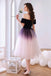 Simple A Line Off the Shoulder Ombre Tulle Short Prom Dress, Homecoming Dresses OMH0188
