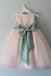 Princess Blush Pink Tulle Round Neck Flower Girl Dresses with Appliques, Cute Girl Dress OMF0003