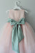 Princess Blush Pink Tulle Round Neck Flower Girl Dresses with Appliques, Cute Girl Dress OMF0003