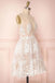 Pink Spaghetti Straps Lace V Neck Short Homecoming Dresses, Graduation Dress OMH0200