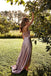 A-Line Sexy Slit Backless Cheap Straps Long Simple Prom Dress PDI91