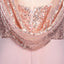 Rose Gold A Line Spaghetti Straps Prom Gown Backless Sequins Chiffon Bridesmaid Dress PDI10