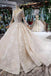 Princess Long Sleeves Ball Gown Lace Wedding Dresses, Long Bridal Dress PDN43