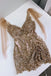 A line V neck Mermaid Sequined Tulle Short Homecoming Dresses, Short Prom Dress OMH0008