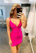 Light Sky Blue Spaghetti Straps Tight Short Party Dresses, Bodycon Homecoming Dresses OMH0246