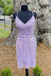 Sheath Lavender V Neck Spaghetti Straps Sequins Homecoming Dress, Graduation Dress OMH0122