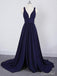 Burgundy A Line Deep V Neck Cheap Bridesmaid Dresses For Wedding PDI92